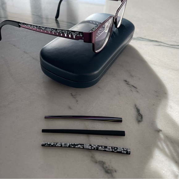 Bulova Kalamata Eye Glasses Frames purple with interchangeable arms - Picture 6 of 7